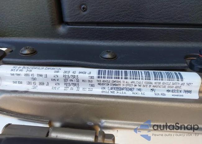 1J4FA39S84P763467: 44277157