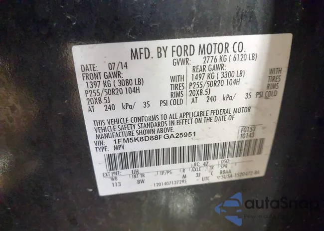 1FM5K8D88FGA25951: 44277329