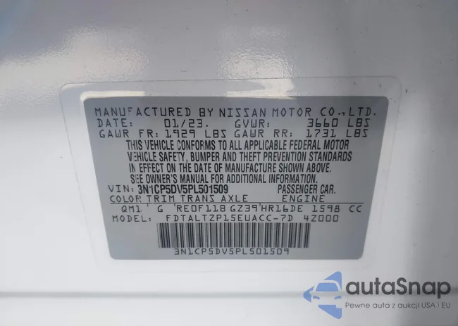 3N1CP5DV5PL501509: 44277332