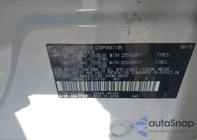 JTMBFREV2FD149768: 44277414