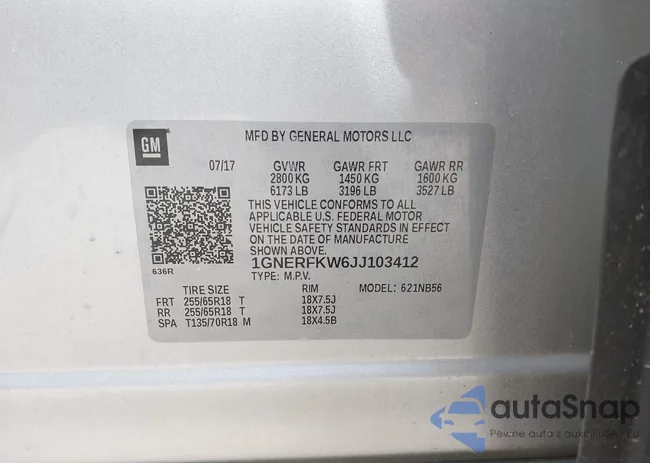 1GNERFKW6JJ103412: 44277602