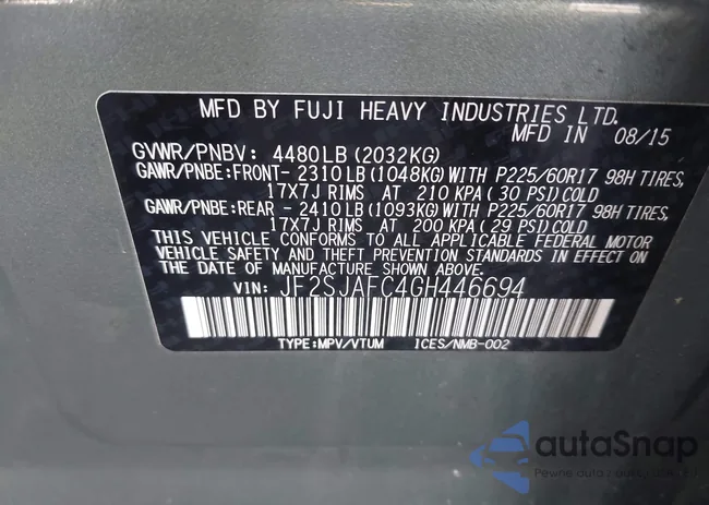 JF2SJAFC4GH446694: 44276707