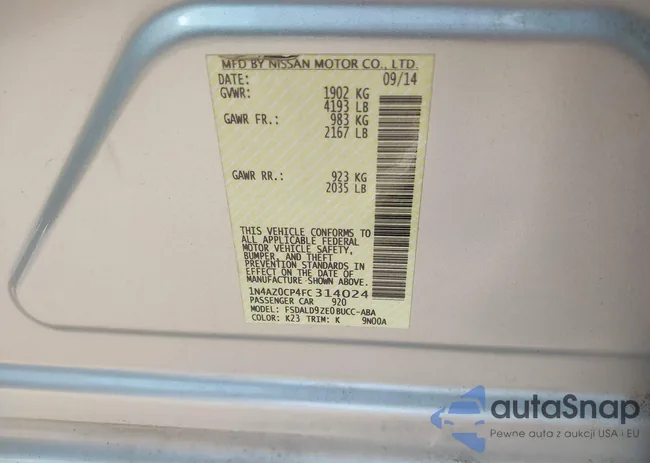 1N4AZ0CP4FC314024: 44276792