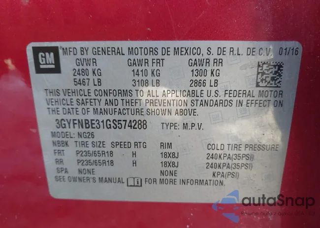 3GYFNBE31GS574288: 44276900