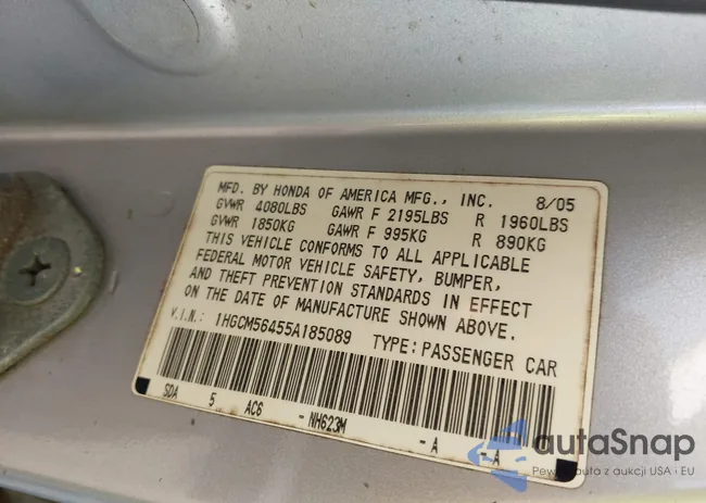 1HGCM56455A185089: 44276976