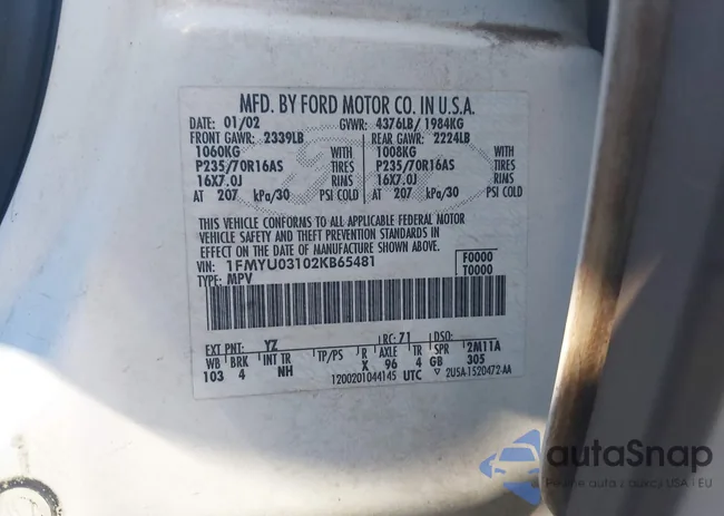 1FMYU03102KB65481: 44276977