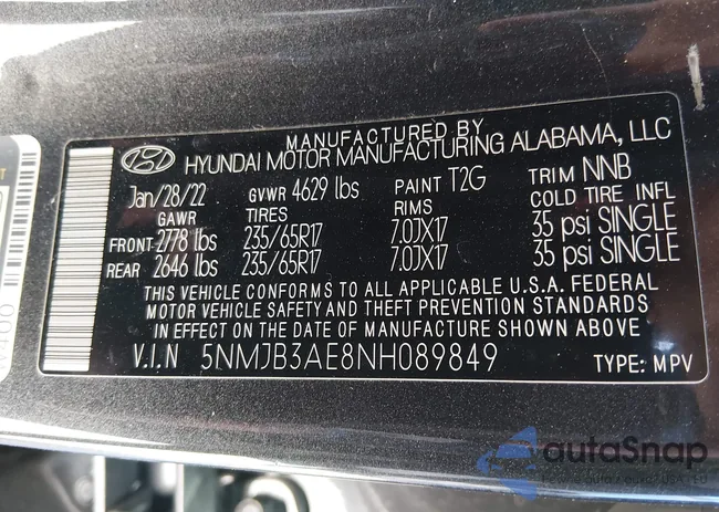 5NMJB3AE8NH089849: 44277002