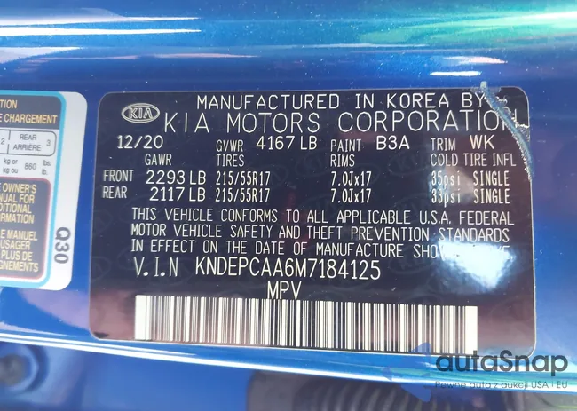 KNDEPCAA6M7184125: 44277031