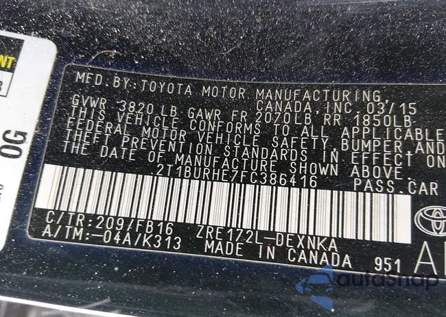 2T1BURHE7FC386416: 44277067