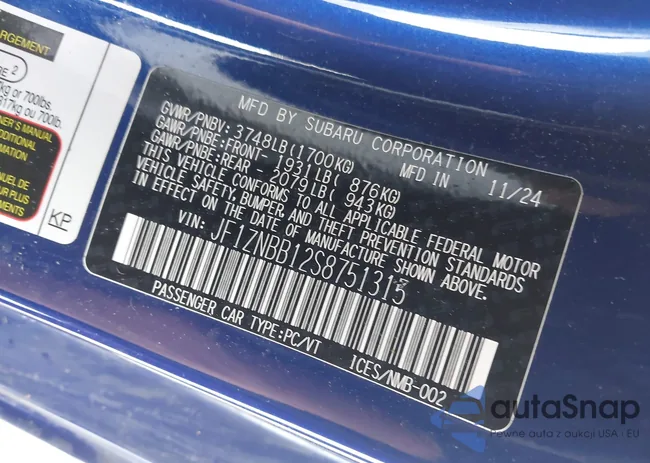 JF1ZNBB12S8751315: 44277070