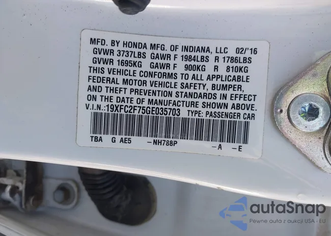 19XFC2F75GE035703: 44278116