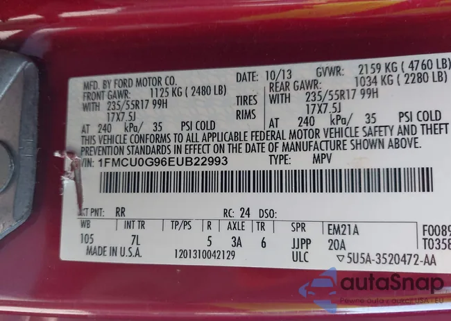 1FMCU0G96EUB22993: 44278338