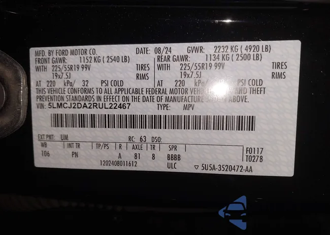 5LMCJ2DA2RUL22467: 44278348