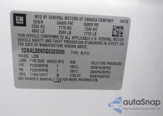 2GNALDEK5G6320906: 44277760