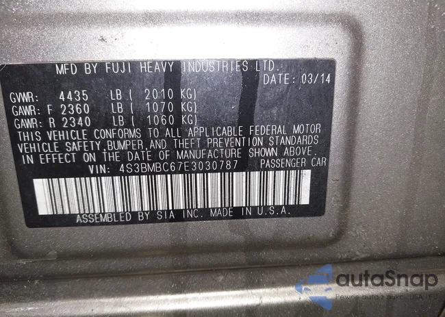 4S3BMBC67E3030787: 44277776