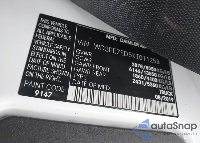 WD3PE7ED5KT011253: 44277825