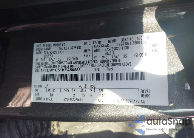 1FTEW1C51KFA50553: 44279382