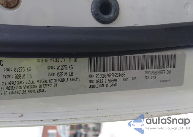 2C3CDZAG2GH284498: 44279521