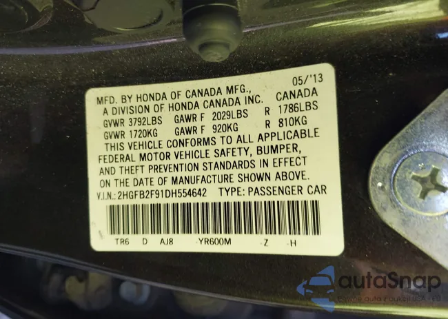 2HGFB2F91DH554642: 44279561