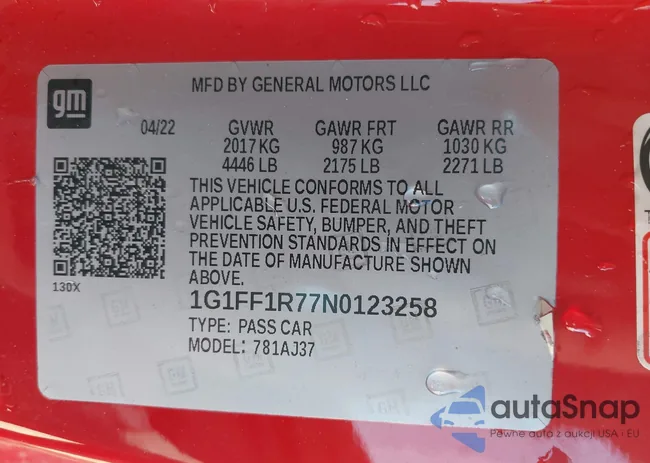 1G1FF1R77N0123258: 44278865