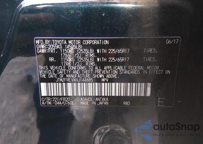 JTMZFREVXHJ144885: 44278873