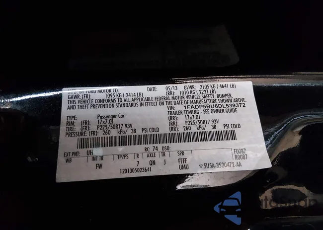 1FADP5BU6DL539372: 44278890