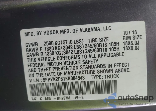 5FPYK2F61KB004543: 44280138