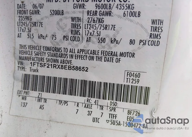 1FTSF21RX8EB58652: 44280170