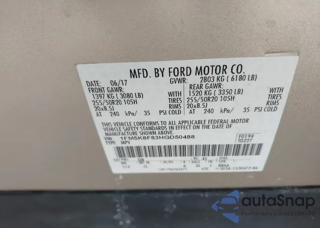 1FM5K8F83HGD50488: 44280199