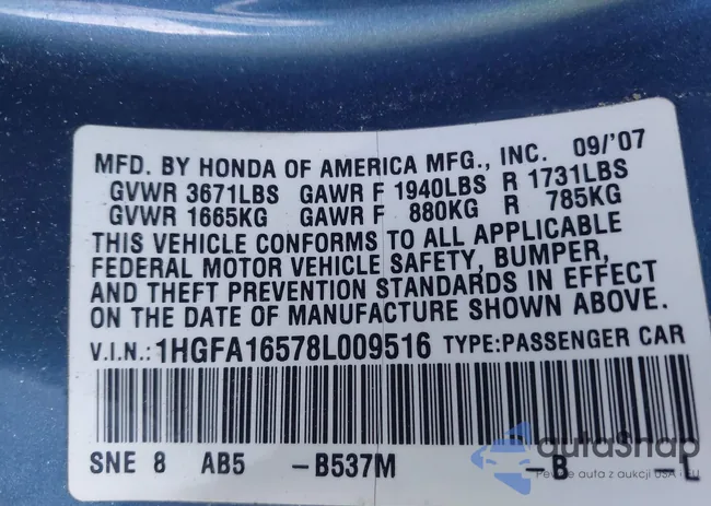 1HGFA16578L009516: 44280207