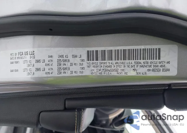 1C4PJMDB0HW520562: 44280289