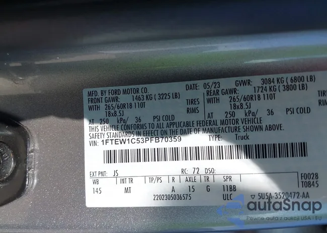 1FTEW1C53PFB70359: 44280390