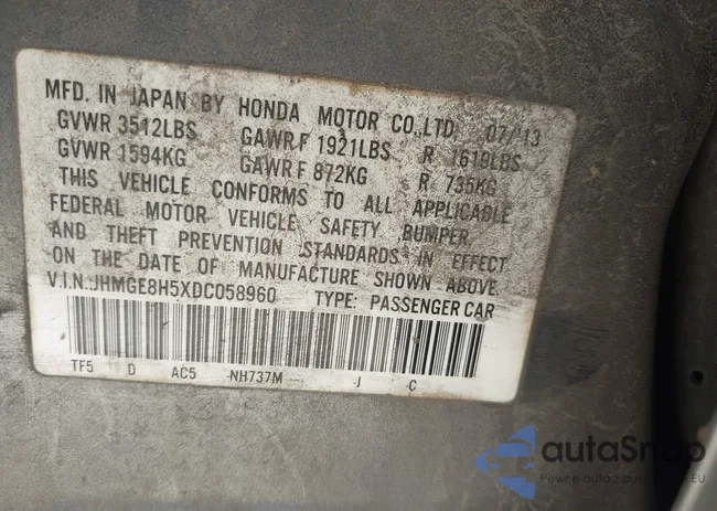 JHMGE8H5XDC058960: 44280401