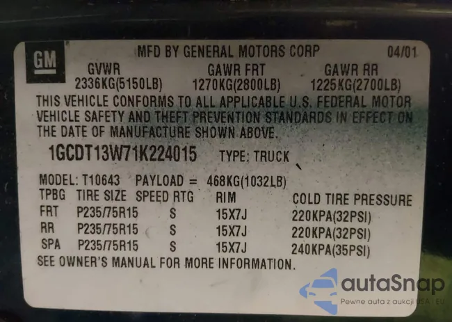 1GCDT13W71K224015: 44280405