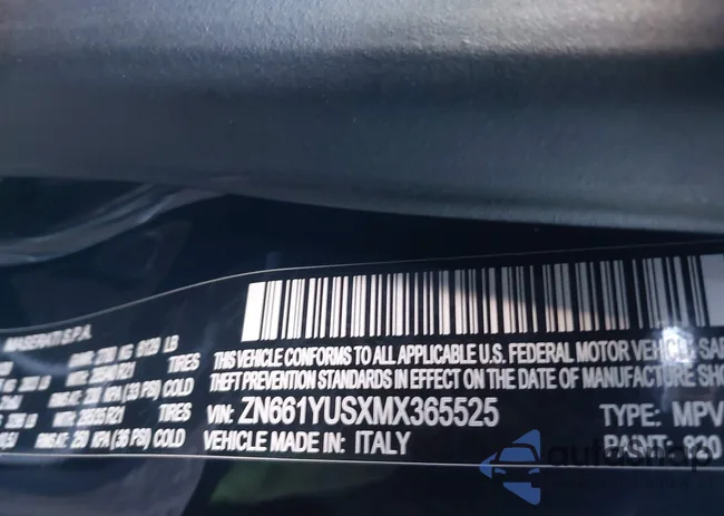 ZN661YUSXMX365525: 44280439