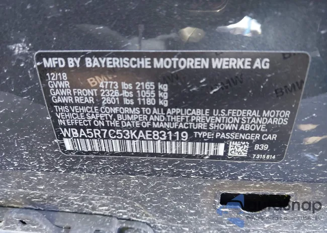 WBA5R7C53KAE83119: 44280450