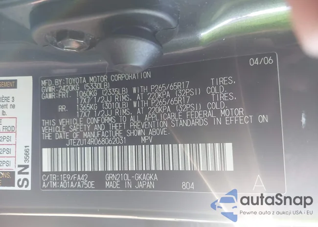 JTEZU14R068062031: 44280482