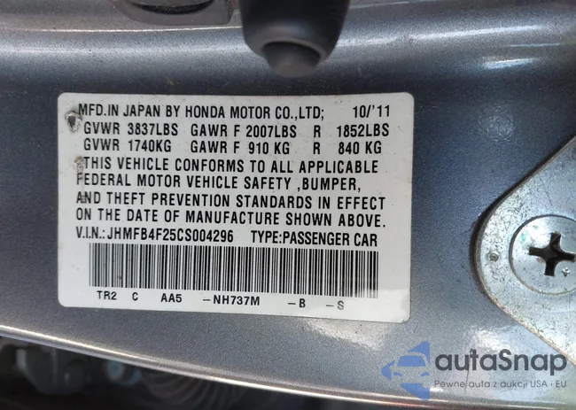 JHMFB4F25CS004296: 44280605