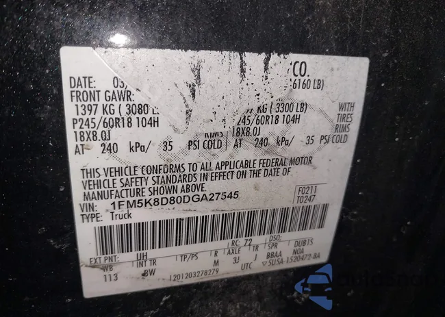 1FM5K8D80DGA27545: 44280624