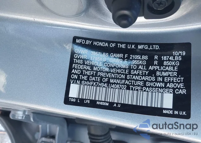 SHHFK7H94LU408702: 44279815