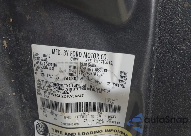 1FTFW1CF2DFA34247: 44280053