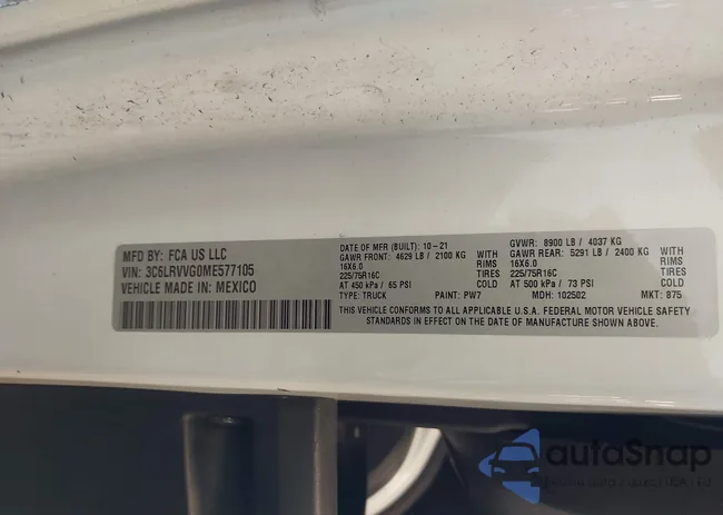 3C6LRVVG0ME577105: 44281236