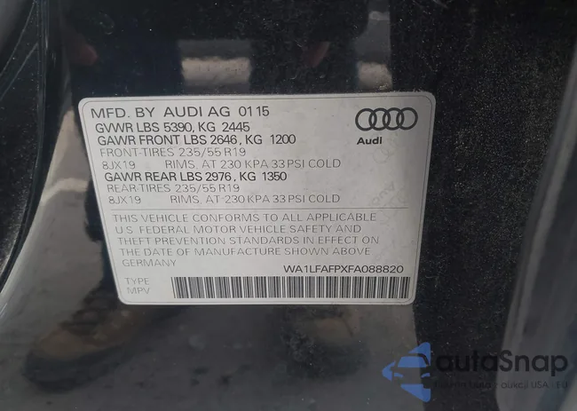 WA1LFAFPXFA088820: 44281264