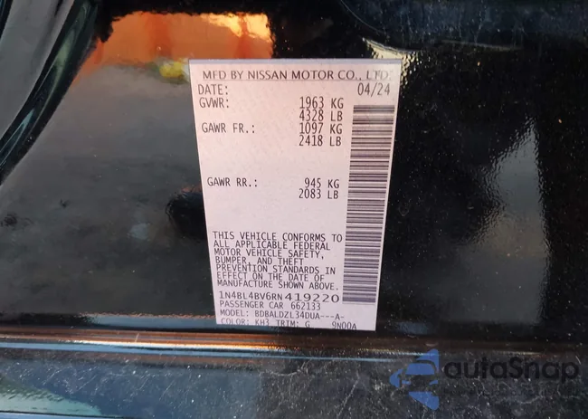 1N4BL4BV6RN419220: 44281293