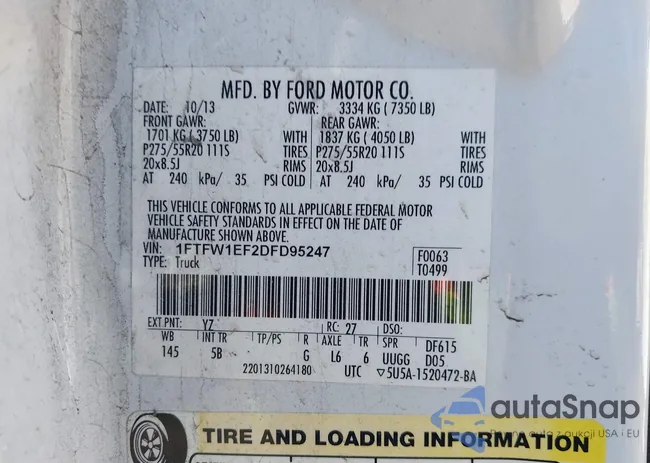 1FTFW1EF2DFD95247: 44281314