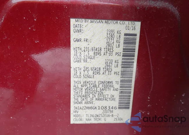 5N1AZ2MH6GN108346: 44281324