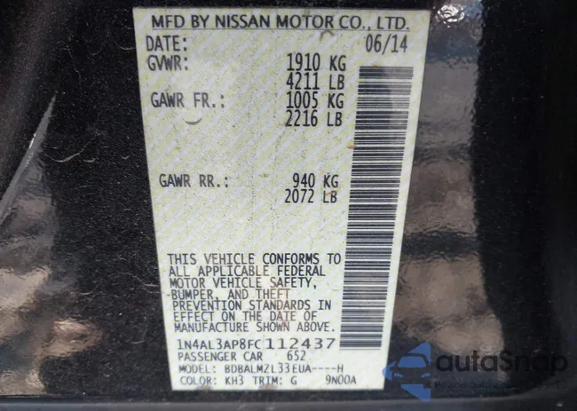 1N4AL3AP8FC112437: 44281458