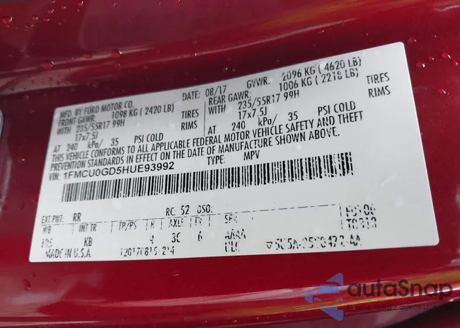 1FMCU0GD5HUE93992: 44281464