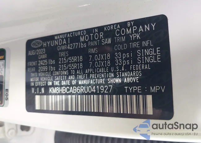 KM8HBCAB6RU041927: 44281485