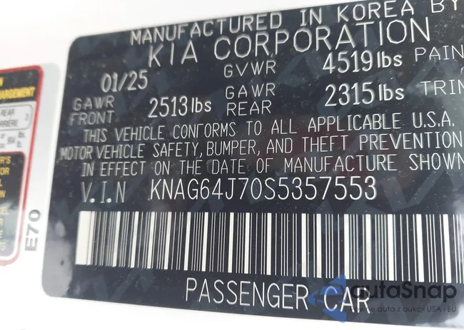 KNAG64J70S5357553: 44280781